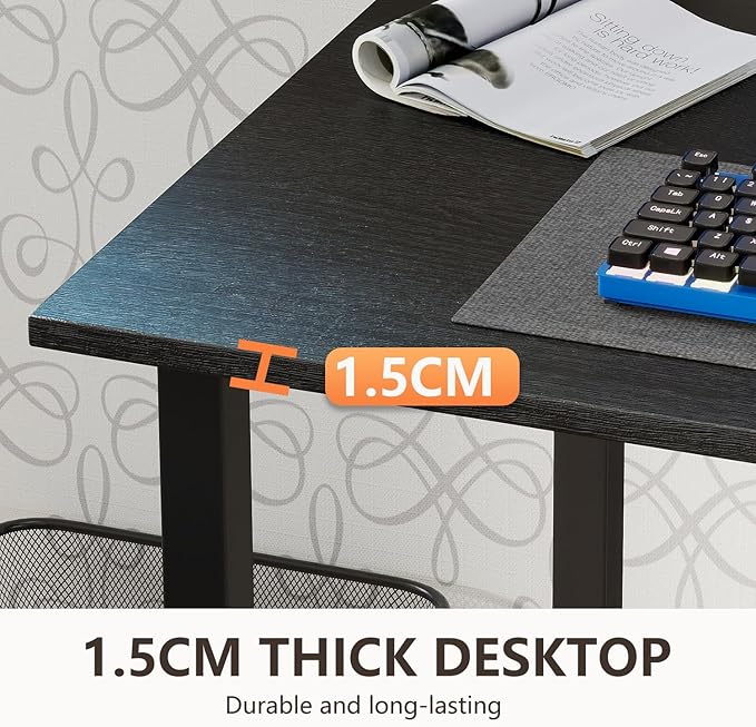 BestOffice Computer Desk,Home Office Desk, Modern Simple Style for Home Office Study Writing (Black, 55 Inch)