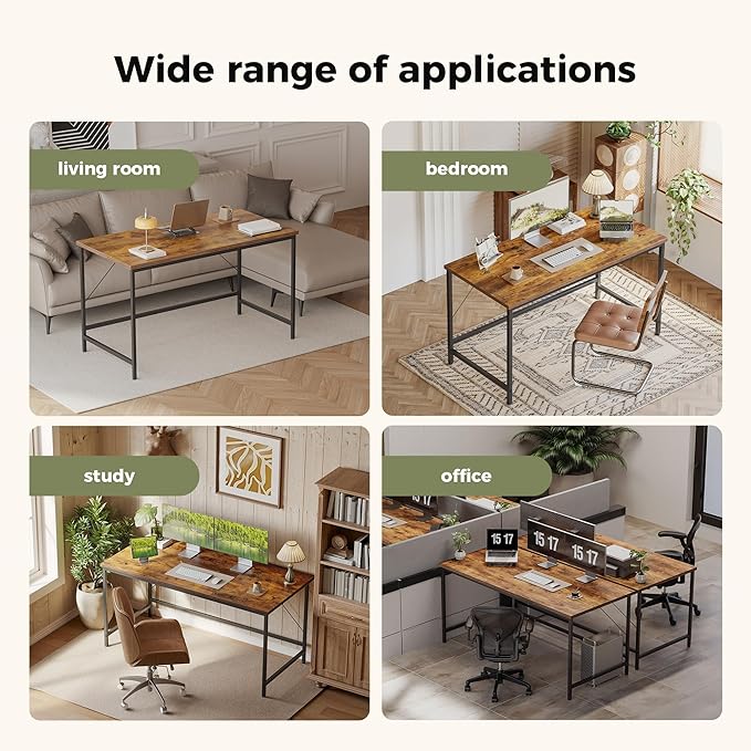 Mericonia 55 inch Computer Desk, Gaming Desk for Small Spaces, Modern Simple Style Table for Home Office, Study Student Writing Table