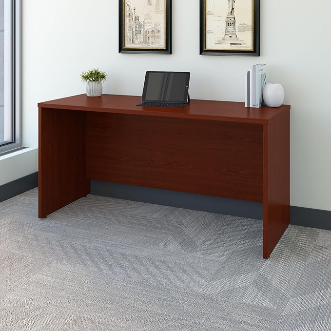 Bush Business Furniture Series C 60W x 24D Credenza Desk in Mahogany, Computer Table for Home or Professional Office