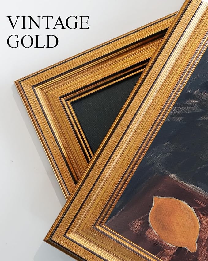 VIYYIEA Vintage Gold Framed Wall Art for Living Room,【Morpho polyphemus】-(16L x 12W)