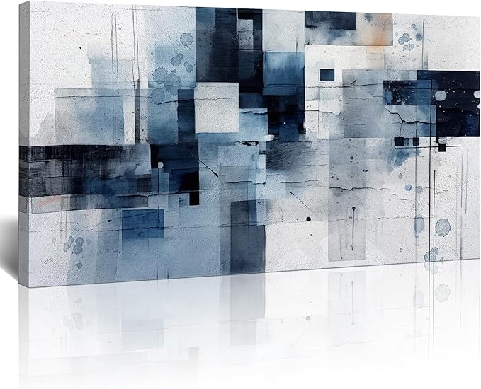 Lapremoly Abstract Canvas Wall Art - Large Color Block Wall Decor for Living Room, Office, Bedroom - 24"X48"