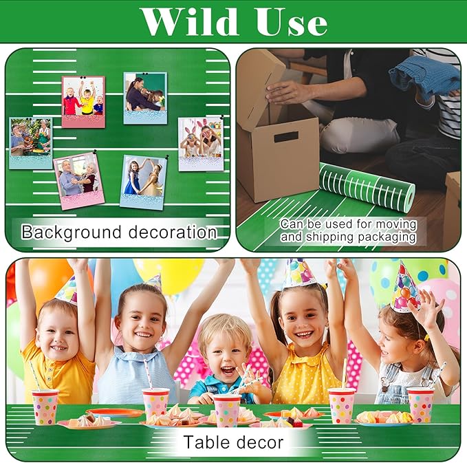 Football Bulletin Board Roll Sport and Racing Bulleting Boards Non-Woven Fabric Green Bulletin Board Fadeless Wrinkle Resistant Track and Field Sports Poster for Classroom Decor Wrap Craft