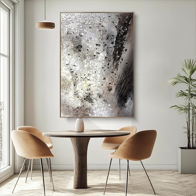 BrightA Large hand-painted abstract wall art piece. Modern style texture relief decoration. Key wall decoration for the living room 27.5"x39.4"