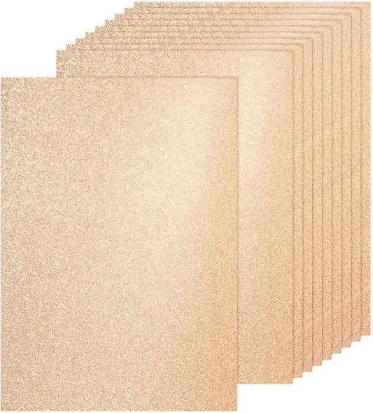 PATIKIL 40Sheets Champagne Glitter Cardstock, 8.3x11.7 in A4 Glitter Paper Card Stock Shiny Scrapbook 250gsm Sparkly Paper Large Shimmer for Crafts Scrapbook DIY Art Wedding Party