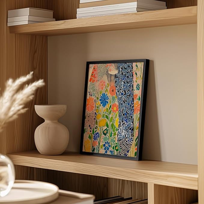 HAUS AND HUES Floral Art Wall Decor - Wildflowers Wall Art for Living Room, Floral Artwork for Bedroom Walls, Flower Painting for College Girls Dorm Room (Spring Florals, Unframed, 11x14)
