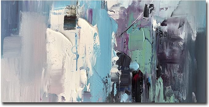 Large Wall Art Abstract Painting Artwork Abstract Abstract Canvas Art Contemporary Painting Canvas Wall Art Framed Long Pictures For Wall Decor Horizontal Contemporary Painting For Living Room