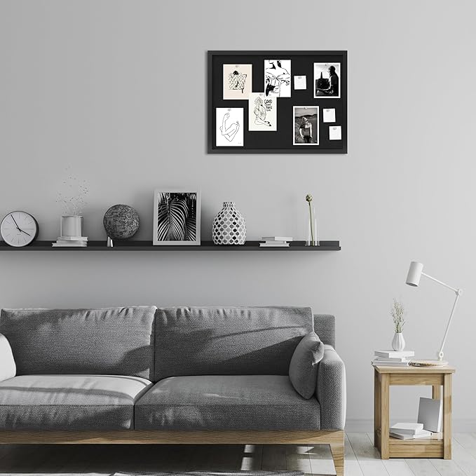 Cork Board with Linen Black 2Pack,Bulletin Board 23"x17", Corkboards for Office Home School Message Board or Vision Board Decoration.