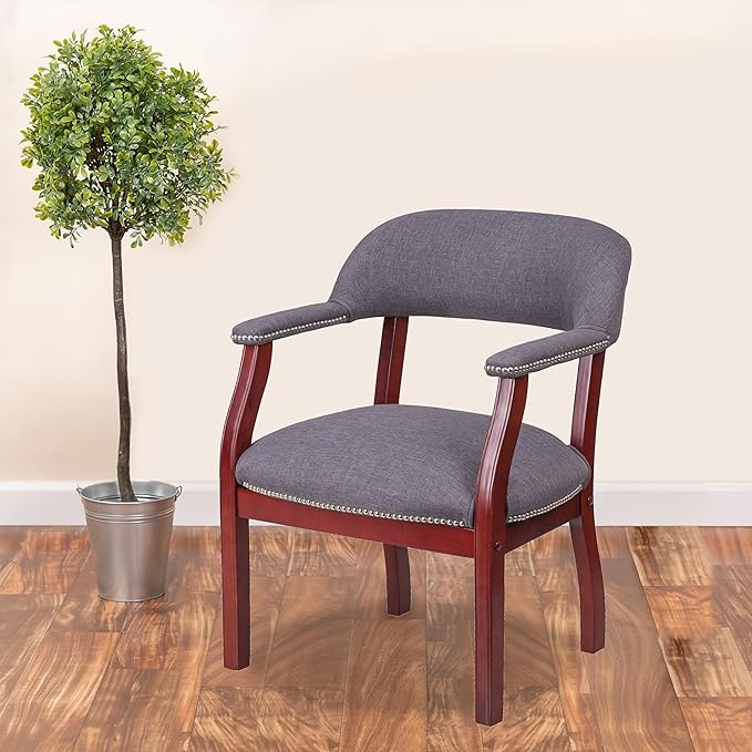 Flash Furniture Diamond Gray Fabric Luxurious Conference Chair with Accent Nail Trim