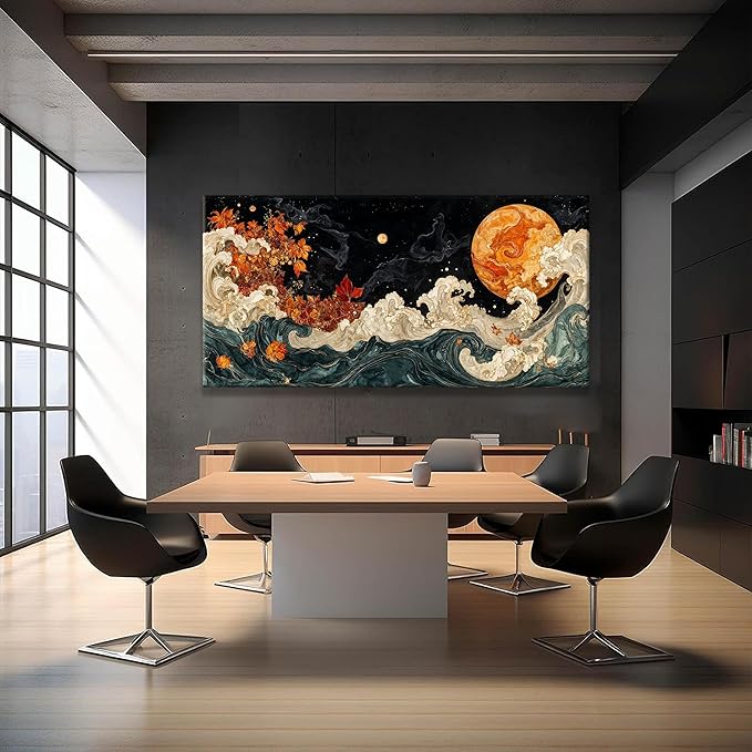 Large Wall Art For Living Room Boho Abstract Modern Wall Artwork Prints Colorful Canvas Art Wall Decor Painting Pictures Abstract Black Wall Decor For Home Bedroom Office Ready To Hang 29" × 58"
