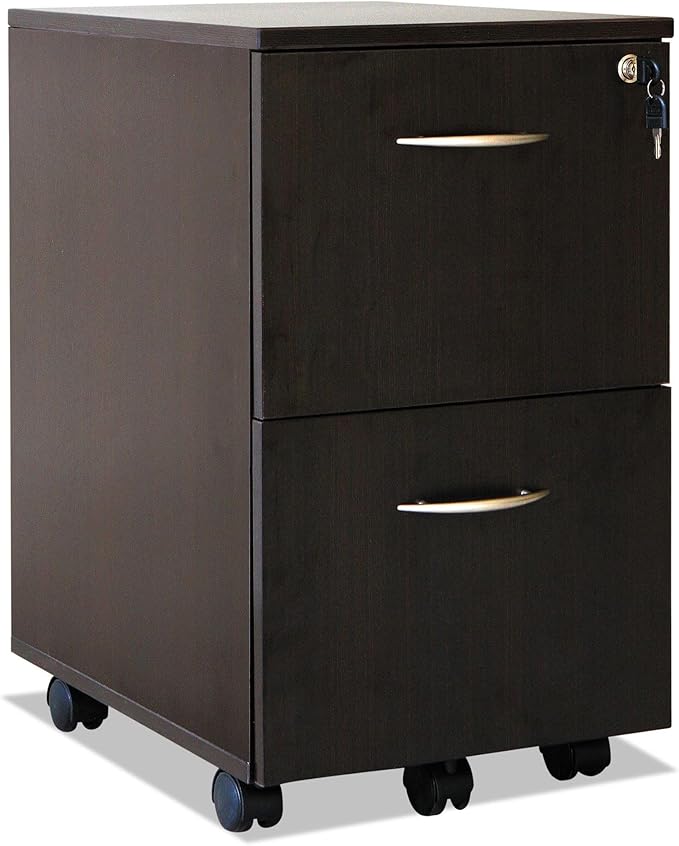 Alera SedinaAG Series Mobile File/File Pedestal, 15-3/8w x 20d x 26-5/8h, Espresso