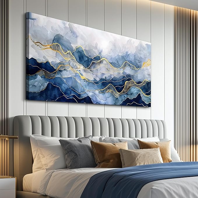 FUHAIHUA Abstract Ink Paintings Canvas Decor For Bedroom Wall Art For Living Room Office Decorations Minimalism Pictures Canvas Prints Artwork Ready to Hang Modern Home Decor 20"X40"