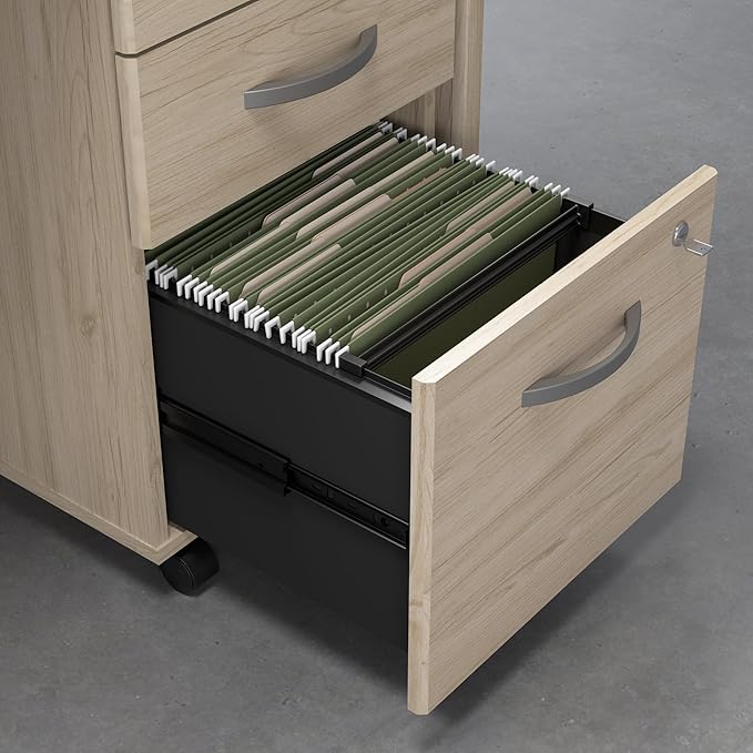 Bush Business Furniture 72W x 30D Office Desk with Mobile File Cabinet, Computer Table and Drawers for Home or Professional Workspace, Studio C Collection, Natural Elm