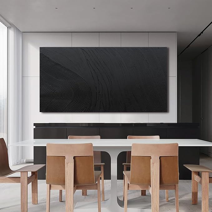 Canvas Wall Art Decor Large Artwork Modern Black Wall Art Black Silence Wall Art Painting Decorations Canvas Art Wall Decor Wall Art Prints for Room Living Room Bedroom Office Decor 29"X58"