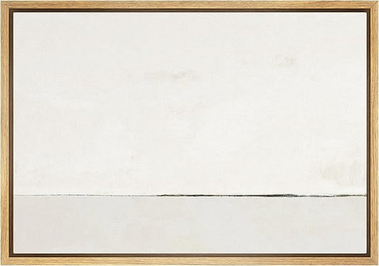 SIGNWIN Framed Canvas Print Wall Art White Watercolor Pastel Landscape Abstract Shapes Illustrations Modern Art Decorative Chic Minimal for Living Room, Bedroom, Office - 16"x24" Natural