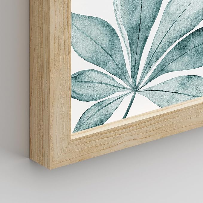 SIGNWIN Framed Poster Bathroom Decor, Wall Art Room Decor Multicolor for Living Room, Bedroom, Office Pastel Tropical Jungle Botanical Flower Plants Nature Abstract Shapes - 12"x16"x 8 Natural
