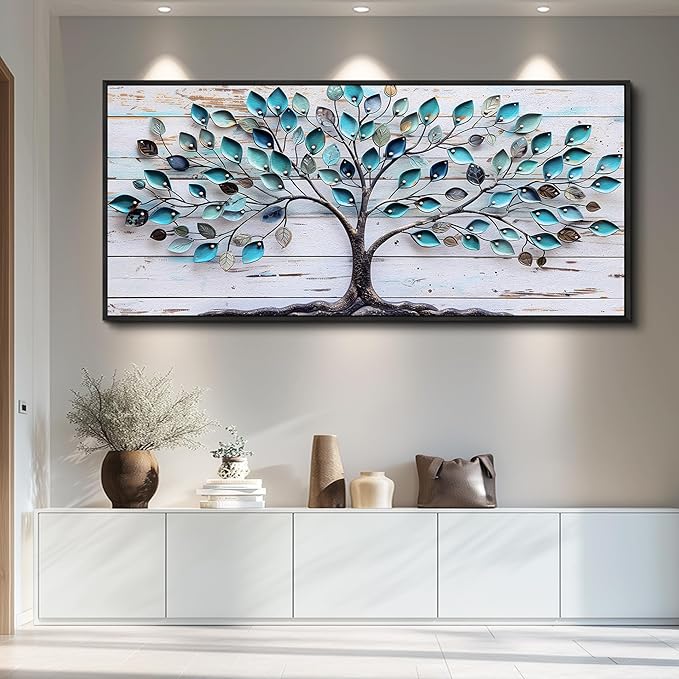 MHARTK66 Large Canvas Wall Art Framed-Tree Abstract Paintings Wall Decor Living Room Pictures Bedroom Artwork for Walls Landscape Farmhouse Decorations Botanical Prints Framed for Office Home Decor
