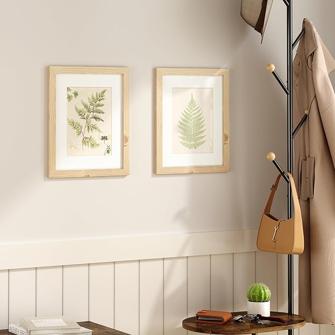 KINLINK 12x16 Picture Frame Wood Grain, 16x12 Photo Frames with Plexiglass for 11x14 Picture with Mat or 12x16 Without Mat, Perfect for Art Wall Gallery and Tabletop Display 12 x 16 frame Set of 6