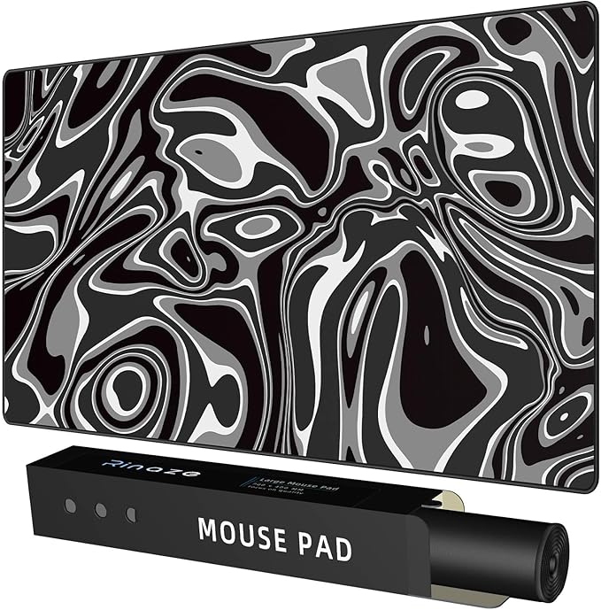 Large Gaming Mouse Pad with Superior Micro-Weave Cloth, Extended Desk Mousepad with Stitched Edges, Anti-Slip Keyboard Pad for Computer, Home and Gaming
