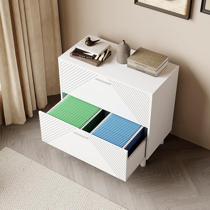 2 Drawer File Cabinet, Lateral Filing Cabinet for Letter/Legal/A4 Size, File Cabinets for Home Office,Wood File Storage Cabinets Printer Stand with Storage for Home,Office