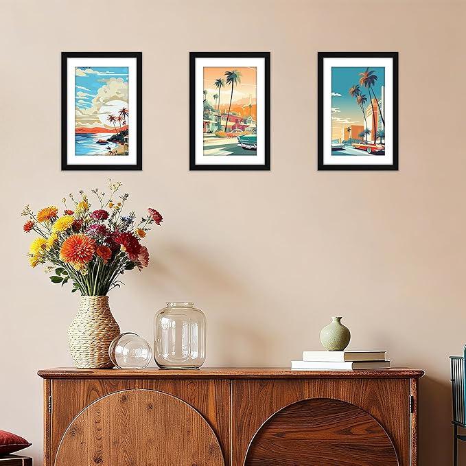 FIXSMITH 10x12 Picture Frame Set of 2, Photo Frame with HD Plexiglass, Display Pictures 7x9 with Mat or 10x12 Without Mat, Black Picture Frames Collage Wall Decor, Gallary Wall Frame