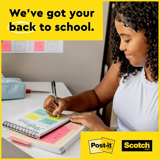 Post-it Super Sticky Notes, 15 Sticky Note Pads, 3 x 3 in, School Supplies, Office Products, Notes for Vertical Surfaces, Monitors, Walls and Windows, Assorted Colors