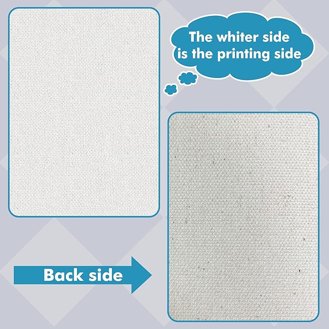 Koala 100% Printable Cotton Canvas Fabric Sheets for Inkjet Printer 8.5X11” Matte Thick 17mil 10 Sheets