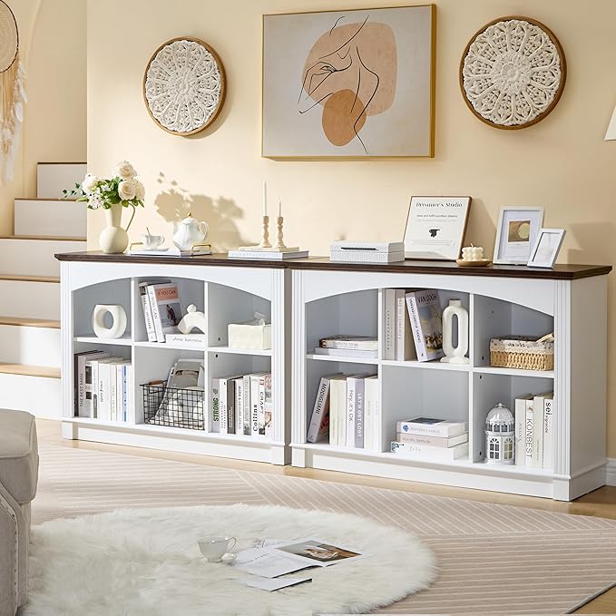 LIDYUK White Bookshelf, 6-Cube Bookcase and Kids Bookshelf, Wooden Storage Cabinet with Cube Organizer, Modern Book Shelf Furniture, Living Room, Office Storage, Toy Organizer, Display Cabinet
