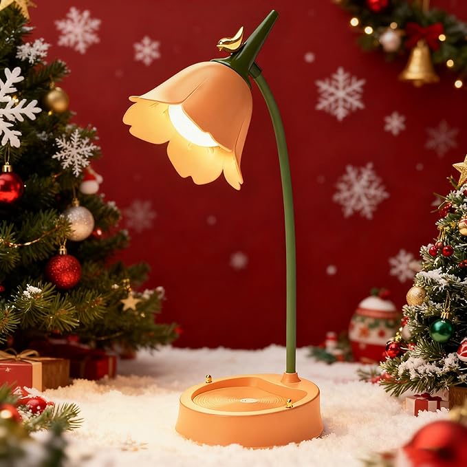 LED Desk Lamp Cordless Table Light Adjustable Gooseneck Dimmable Touch Rechargeable Battery Eye-Caring Night Light for Kids, Mini Cute Lamp for College Dorm Bedroom Reading, Yellow