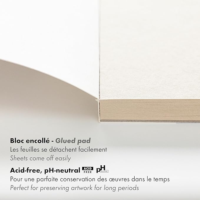 Clairefontaine Paint'On Multi-Technique Naturel Pad, 250 g, A4, 30 Sheets