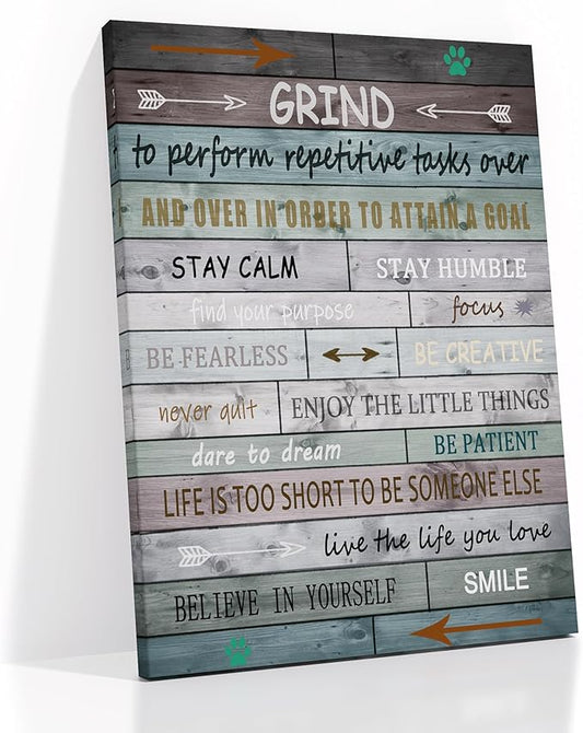Inspirational Canvas Poster Print Wall Art Home Decor Motivational Entrepreneur Quotes Retro Picture Painting Artwork for Bedroom Office Gym Classroom Wall Decoration Ready to Hang [18" W x 24" H]