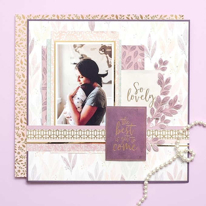 DCWV Printed Cardstock Paper 12x12, 36 Sheets of Scrapbook Paper for Crafts and Card Making, Double Sided Heavy Duty Cardstock with Foil Accents - Subtle & Sophisticated