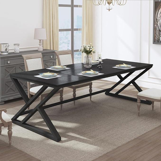 HSH 70.8" Black Computer Desk, Large Modern Workstation Home Office Desk, Long Industrial Study Gaming Work Writing Desk for 2 Person, Farmhouse Double Wood Executive Pc Table with Storage in Bedroom