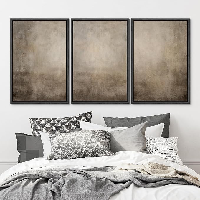 MUDECOR Framed Wall Art Print Set Neutral Abstract Landscape Illustrations Modern Art Boho Decorative Colorful for Living Room, Bedroom, Office - 24"x36"x3 Black