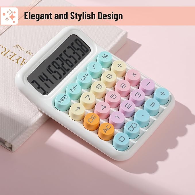 Mr. Pen- Mechanical Switch Calculator, 12Digits, Large LCD Display, Colorful Calculator Big Buttons