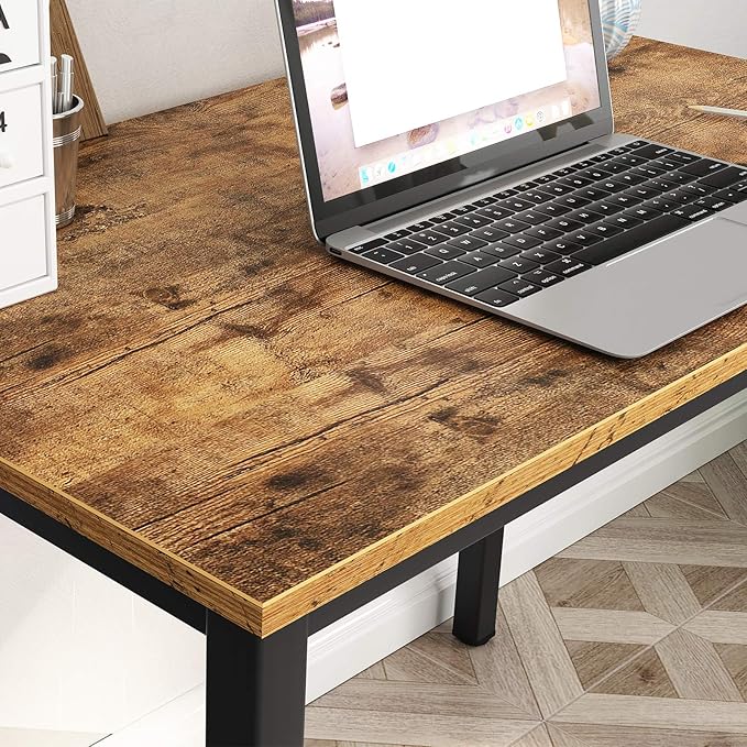 soges 31.5 inches Small Desk Writing Study Worksation for Home Office Computer Desk, Rustic Brown YL-AC3-80VB
