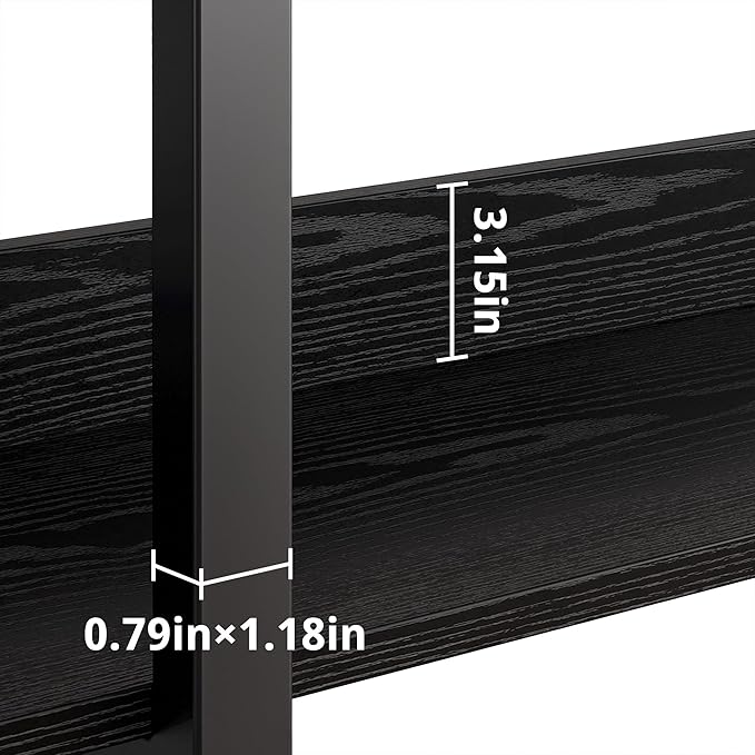 IRONCK Bookcase and Bookshelves Triple Wide 6 Tiers Large Open Shelves, Etagere Bookcases with Back Fence for Home Office Decor, Easy Assembly