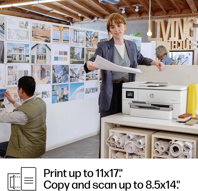 HP OfficeJet Pro 9720e Wide Format Wireless All-in-One Color Inkjet Printer, Print, scan, Copy, ADF, Duplex Printing Best for Office, 3 Month Instant Ink Trial Included, AI-Enabled (53N95A)