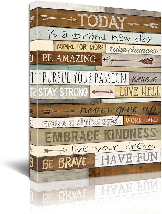 Inspirational Wall Art for Office Quotes Theme Wall Decor for Women Motivational Canvas Prints Framed Wall Art for Bathrooms Size 12 x 16 Inch