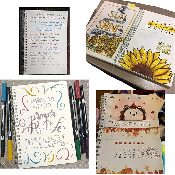 Yansanido Spiral Notebook, 2 Pcs 10.1 Inch x 7.6 Inch B5 Thick Plastic Translucent Frosting Hardcover Dot Paper 80 Sheets -160 Pages Journals for Study and Notes (B5 7.3"X 10"-Dot Grid 2pcs)