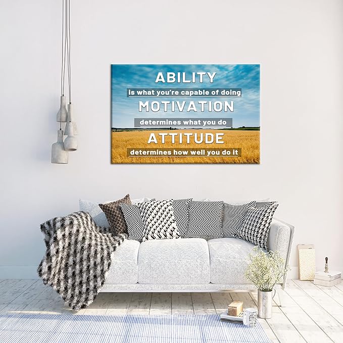 DINGFUN Inspirational Canvas Poster Wall Art Office Wall Decor Motivational Entrepreneur Quotes Picture Print Painting Artwork for Modern Home Living Room Office Classroom Ready to Hang [36''Wx24''H]