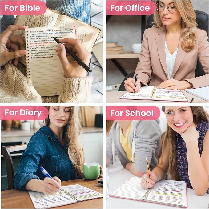 Taja Lined Spiral Journal Notebook for Women & Men, 140 Pages, College Ruled Hardcover Notebook for Work & Note Taking, Journals for Writing, A5(5.7" x 7.9") – Peach Pink