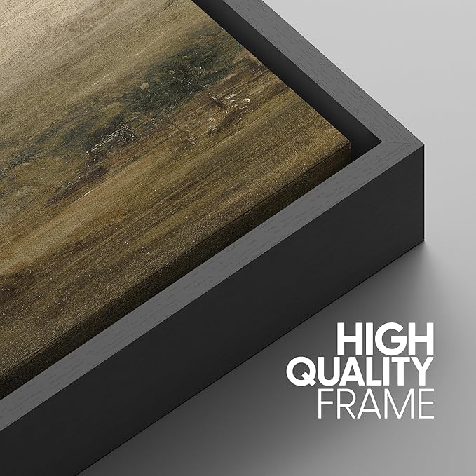 SIGNWIN Framed Canvas Print Wall Art Set Vintage Countryside Landscape Classic Pastoral Scenery Illustrations Modern Art Decorative Abstract for Living Room, Bedroom, Office - 16"x24"x3 Black