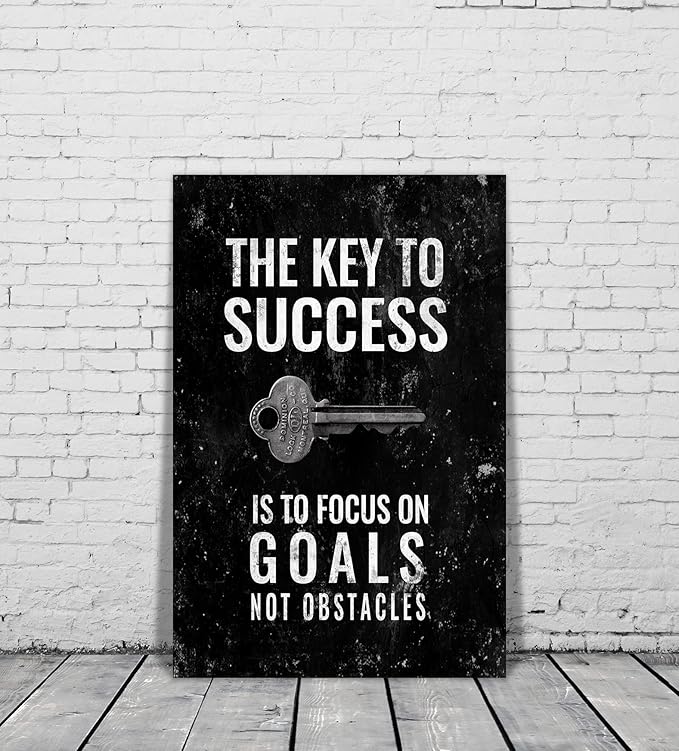 Yatsen Bridge Abstract Creative Inspiring Wall Art for Office Home Wall Decor HD Print Success Key Positive Sayings Gift Choice for Men and Women Dinning Room Kitchen Decor Ready to Hang-24x36 inches