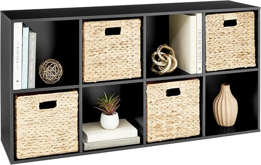 Best Choice Products 8-Cube Storage Organizer, 13.5in Shelf Opening, Bookcase, Display Shelf, Customizable w/ 2 Removable Back Panels – Black