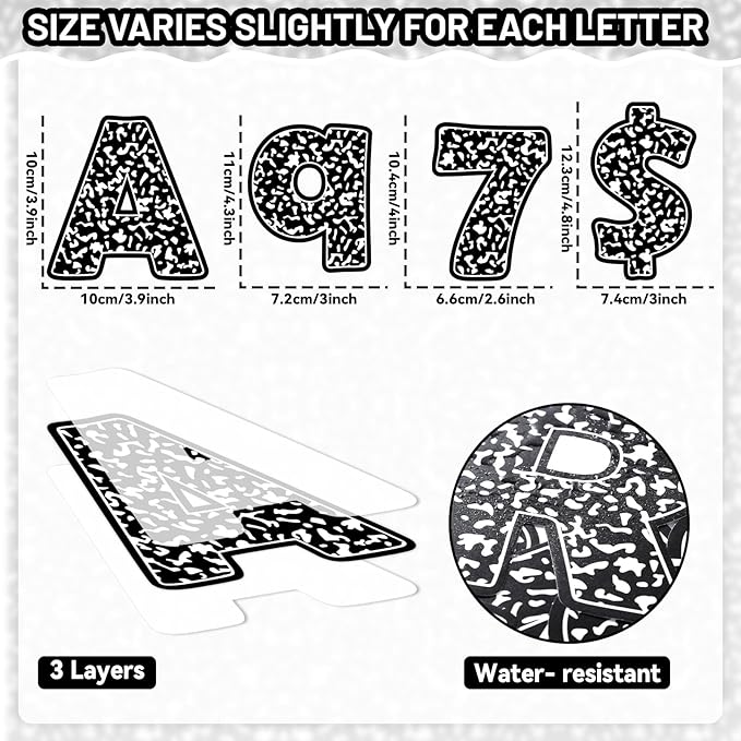 260 PCS Composition Bulletin Board Letters for Classroom 4”Letters Combo Pack Set Black Spots Classroom Decorations Alphabet Numbers Symbols Letters for Bulletin Board Cutouts Card for Classroom Decor