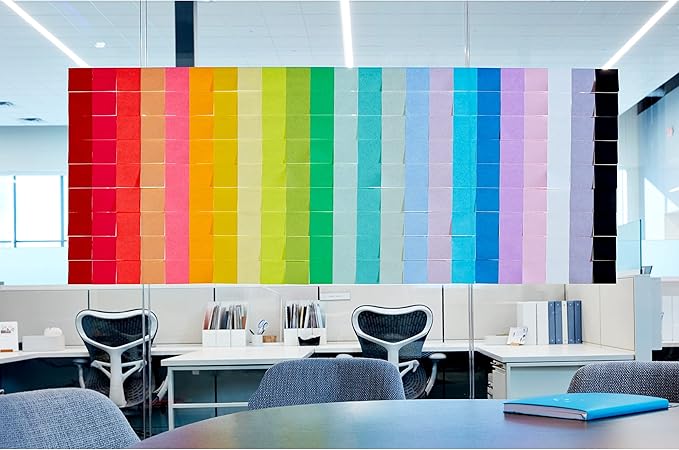 Post-it Super Sticky Notes, 15 Sticky Note Pads, 3 x 3 in, School Supplies, Office Products, Notes for Vertical Surfaces, Monitors, Walls and Windows, Assorted Colors