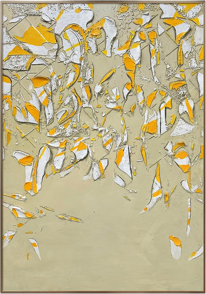 BrightA Large-scale hand-painted wall artworks in natural colors. Large-sized texture-based abstract decorations. Suitable for sofa background walls in living rooms, bedhead walls in bedrooms, corridors, and exhibition hall decorations 51.2"x72.8"