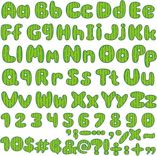 260 Pcs Bulletin Board Letters for Classroom 4” Letters Combo Pack Set Cactus Classroom Decorations Alphabet Numbers Symbols Letters for Bulletin Board Punch Out Ready Cutouts Card for Classroom Decor