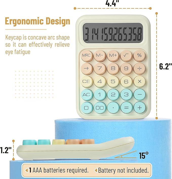 Mr. Pen- Mechanical Switch Calculator, 12Digits, Large LCD Display, Colorful Calculator Big Buttons