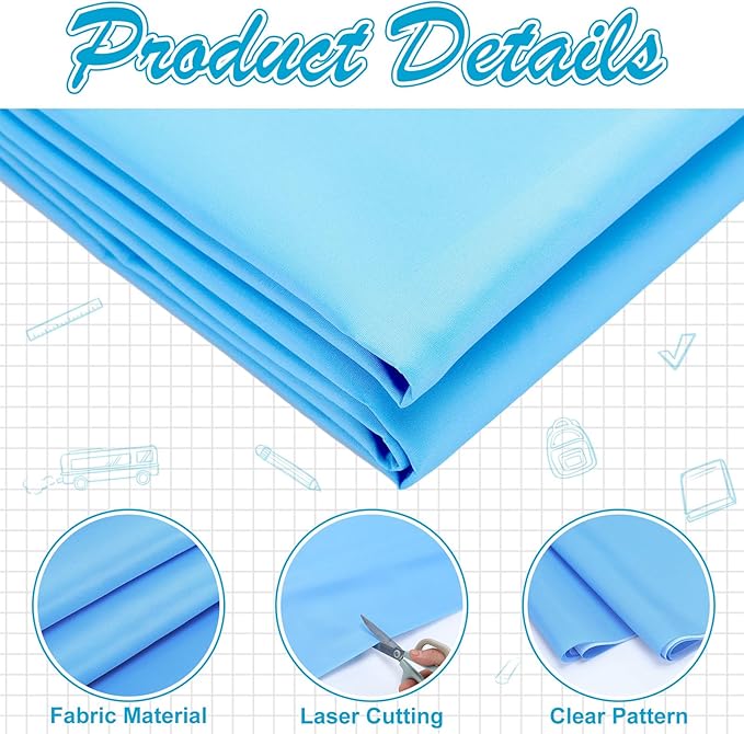 Bulletin Board Fabric 48 '' x 107 '' Class Fabric for Classroom Bulletin Board Decor, Pillows, Curtains, Crafts(Blue)